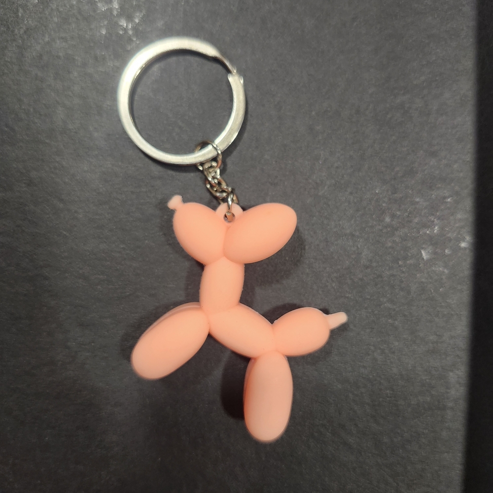 Keychain Peach Balloon Dog